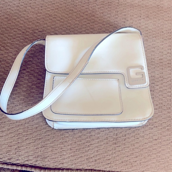 Guess Vintage white leather purse Y2K era rare shoulder bag